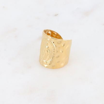 Bague large - la Madone avec inscription prière