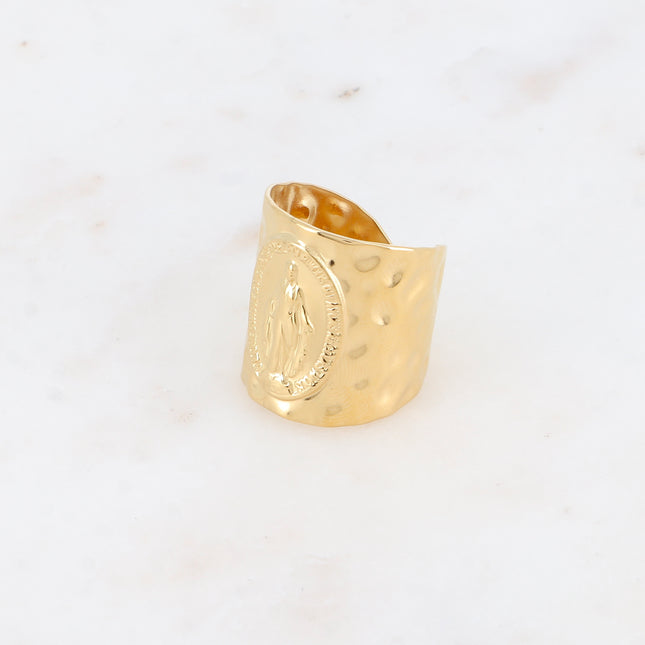 Bague large - la Madone avec inscription prière