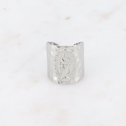 Bague large - la Madone avec inscription prière