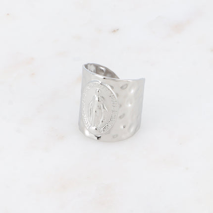 Bague large - la Madone avec inscription prière