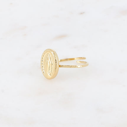 Bague fine - pièce ovale avec la Madone
