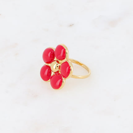 Bague - fleur en émail 23mm