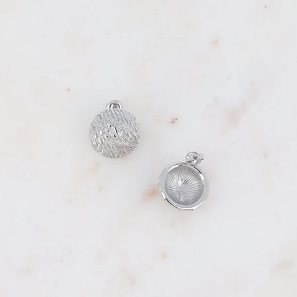 Stud earrings - textured domed round piece 20mm