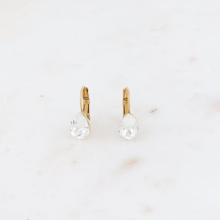 Boucles dormeuses Bertille Mini - goutte et cristaux Swarovski®