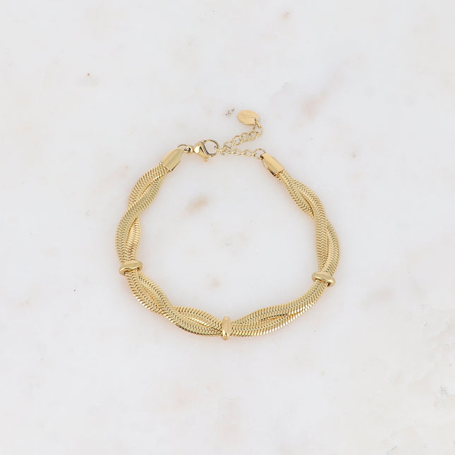 Bracelet - mirror mesh with an interlaced effect