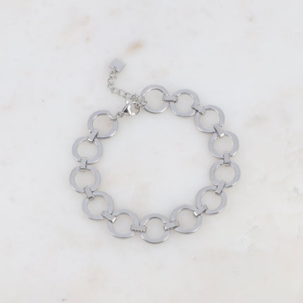 Bracelet - maille aux anneaux ronds et barres