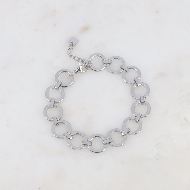 Bracelet - mesh with round rings and bars