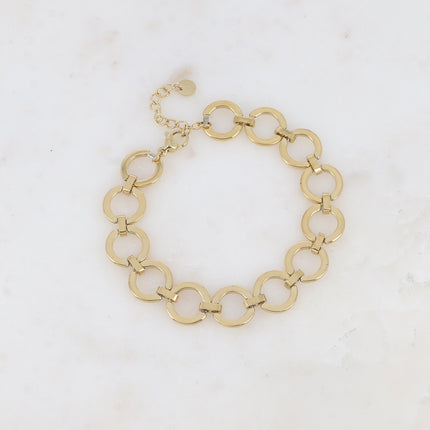 Bracelet - maille aux anneaux ronds et barres
