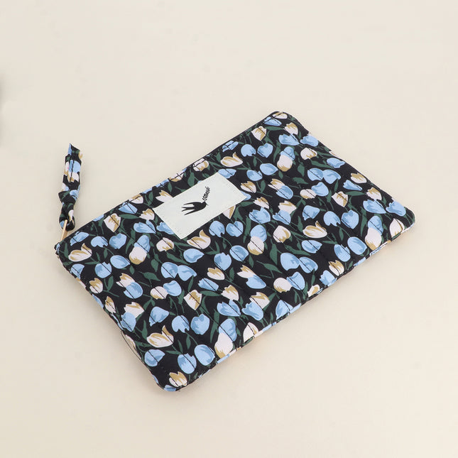 Trousse côtelée - Colombe de la Paix, motifs fleuris imprimés