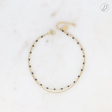 Chevillère 2 rangs - maille grain de café émaillée et forçat