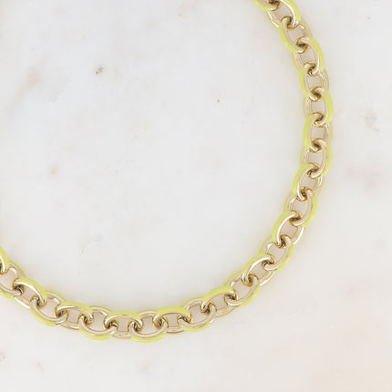 Collier - grosse maille ovale avec émail