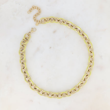 Collier - grosse maille ovale avec émail