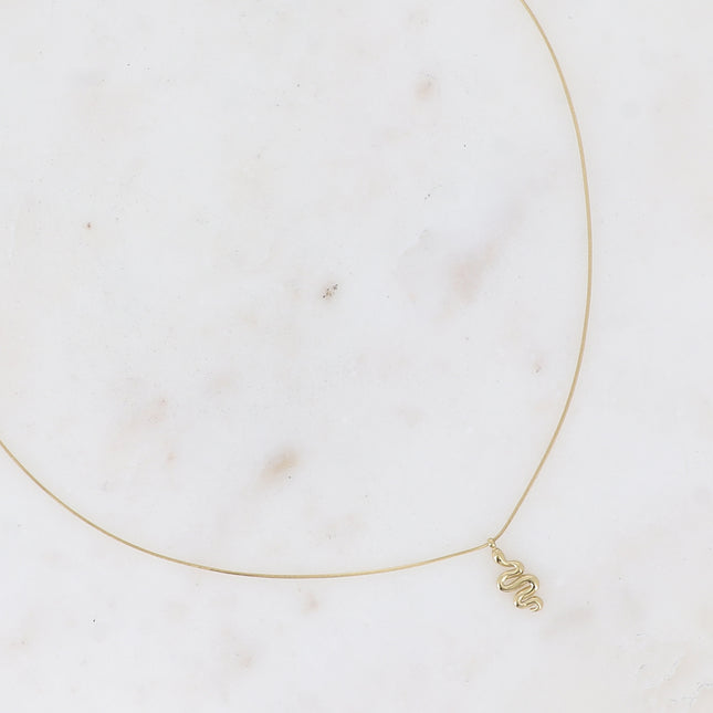 Linnea Necklace - fine snake-type chain with small snake pendant