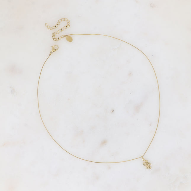 Linnea Necklace - fine snake-type chain with small snake pendant