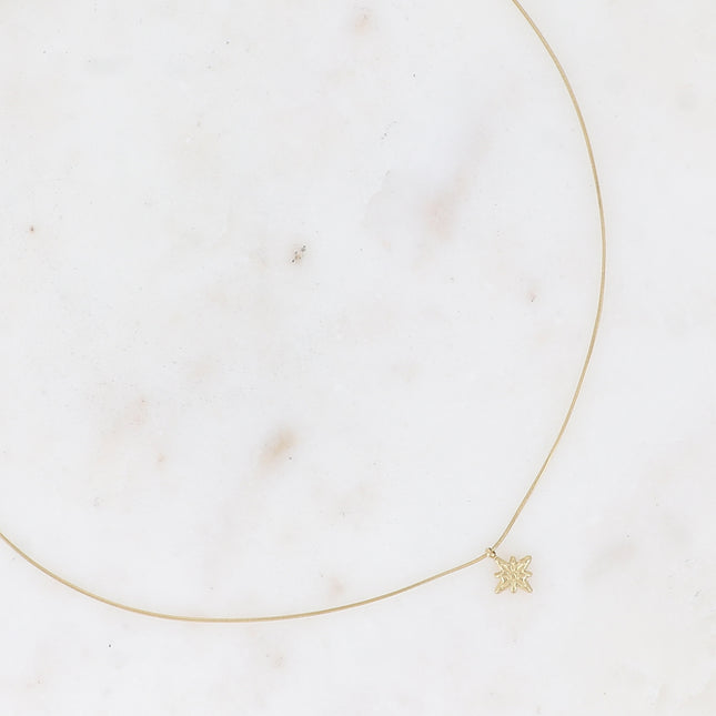 Necklace - fine snake-type chain with small star pendant