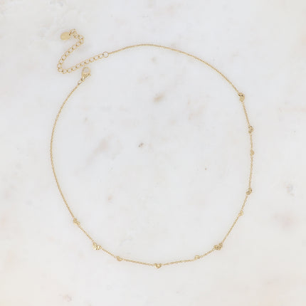 Collier Gamse - pastilles coeurs martelés