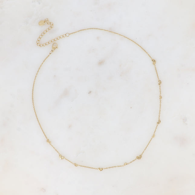 Collier Gamse - pastilles coeurs martelés