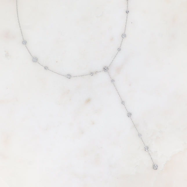Ingrid Y Necklace - Hammered Round Beads