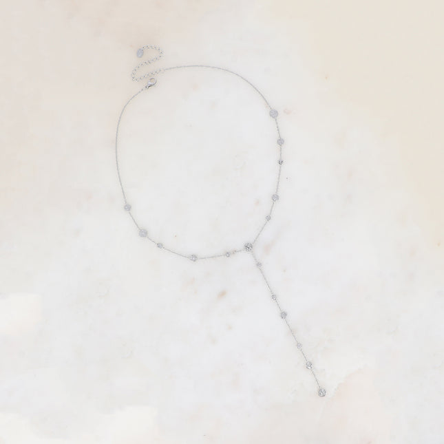 Ingrid Y Necklace - Hammered Round Beads