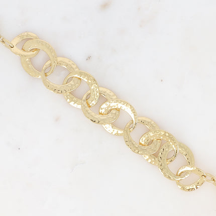 Bracelet Atria - gros anneaux plats ovales texturés