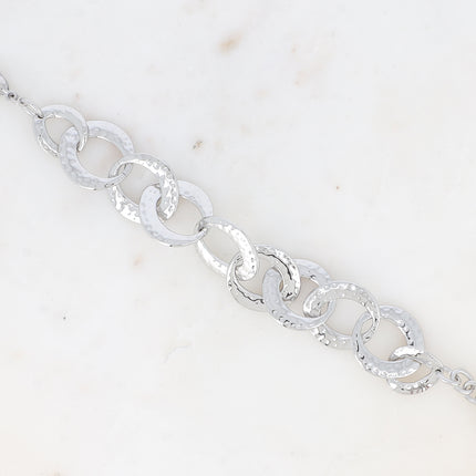 Bracelet Atria - gros anneaux plats ovales texturés