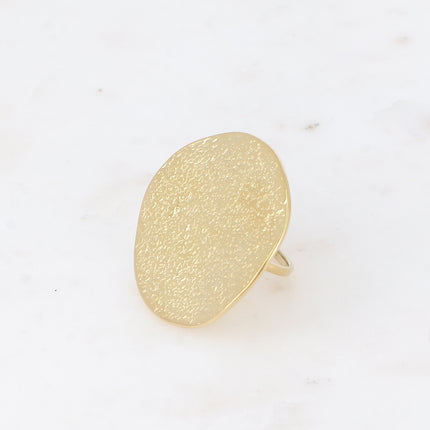 Bague Duna - grande pièce ronde texturée 35mm