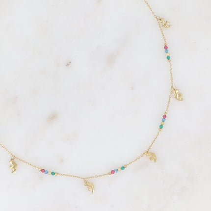 Collier Phaedra - pampilles oiseaux et perles
