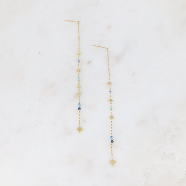 Siby drop earrings - northern stars and seed beads