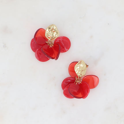 Boucles pendantes Ava- pièces style pétales en acétate