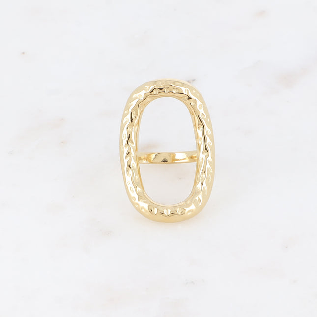 Bague - grand ovale ajouré et texturé 32mm