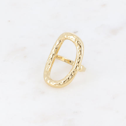 Bague - grand ovale ajouré et texturé 32mm