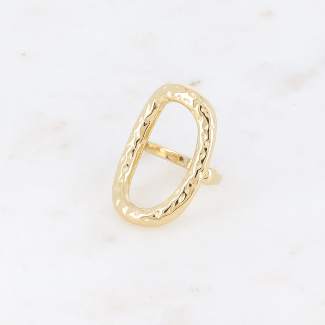 Bague - grand ovale ajouré et texturé 32mm