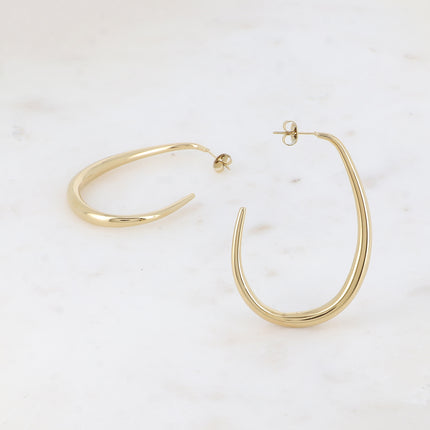 Creole earrings - teardrop-shaped ring 38x56 mm