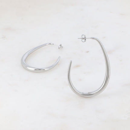 Creole earrings - teardrop-shaped ring 38x56 mm
