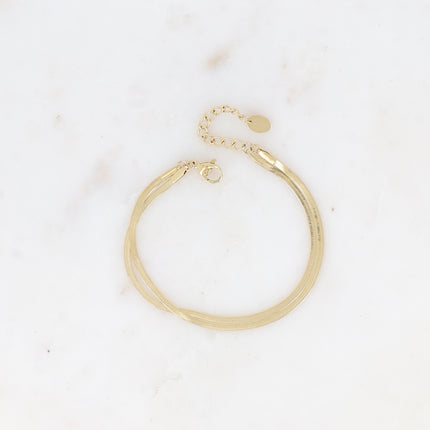 Bracelet 2 rangs Rutha - 2 mailles miroir