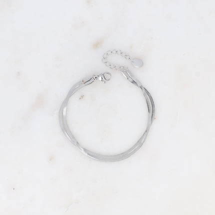 Bracelet 2 rangs Rutha - 2 mailles miroir
