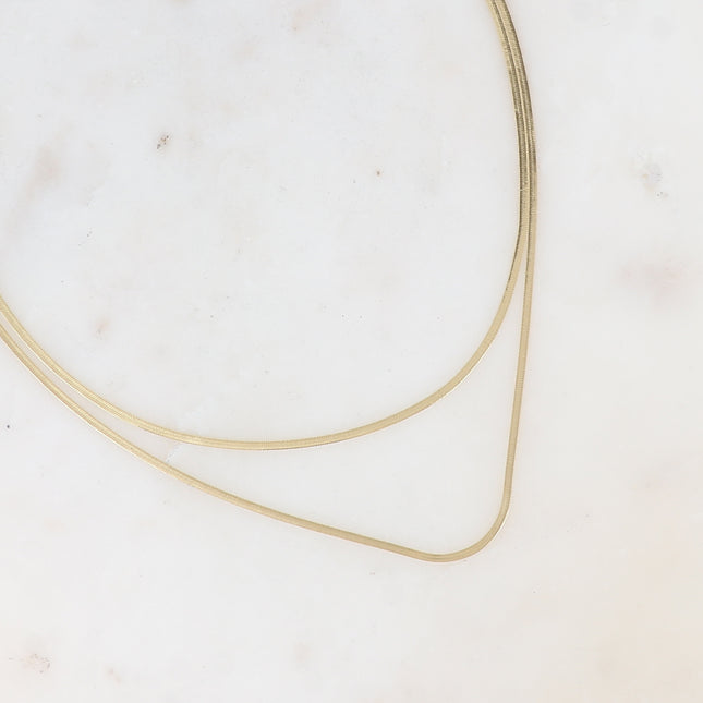 Rutha 2-strand necklace - 2 mirror links