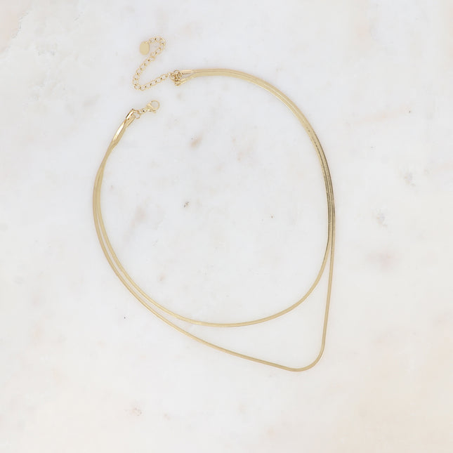 Rutha 2-strand necklace - 2 mirror links
