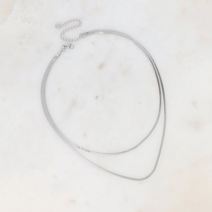 Collier 2 rangs Rutha - 2 mailles miroir