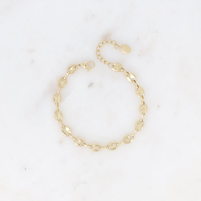 Bracelet - coffee bean type link