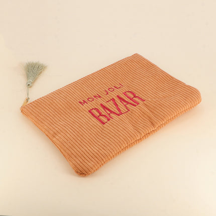 Pouch - my lovely BAZAAR - corduroy - 20 x 14 cm