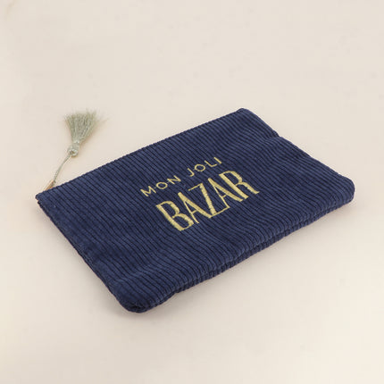 Pouch - my lovely BAZAAR - corduroy - 20 x 14 cm