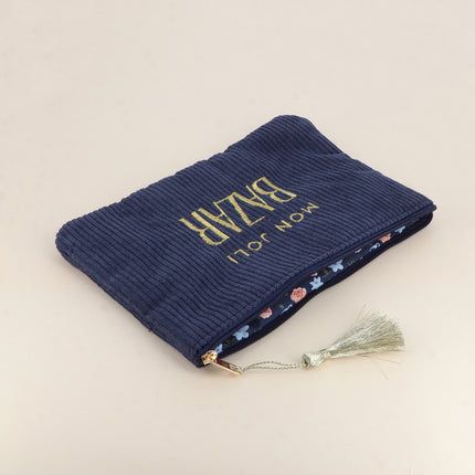 Pouch - my lovely BAZAAR - corduroy - 20 x 14 cm
