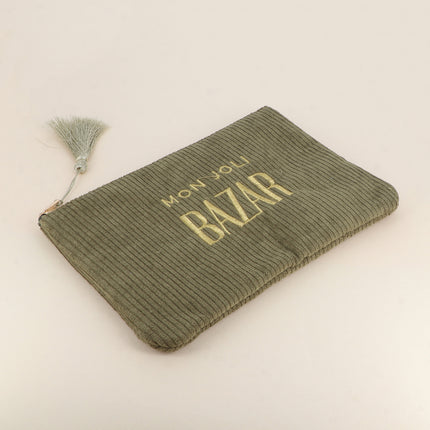 Pouch - my lovely BAZAAR - corduroy - 20 x 14 cm