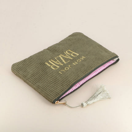 Pouch - my lovely BAZAAR - corduroy - 20 x 14 cm