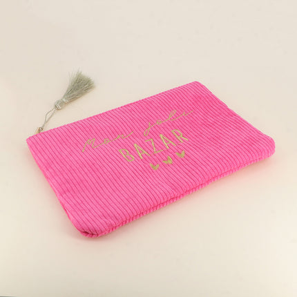Pouch - My Pretty Bazaar and 3 Hearts - Corduroy - 20 x 14 cm