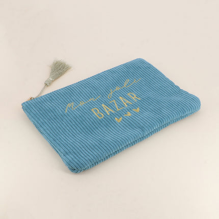 Pouch - My Pretty Bazaar and 3 Hearts - Corduroy - 20 x 14 cm