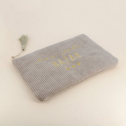 Pouch - My Pretty Bazaar and 3 Hearts - Corduroy - 20 x 14 cm