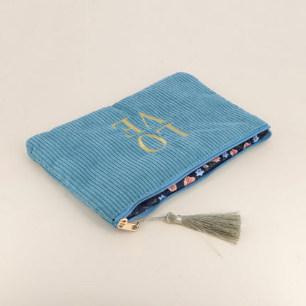 Pouch - LOVE - corduroy - 20 x 14 cm