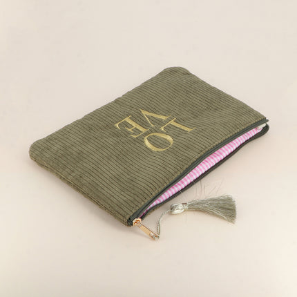Pouch - LOVE - corduroy - 20 x 14 cm